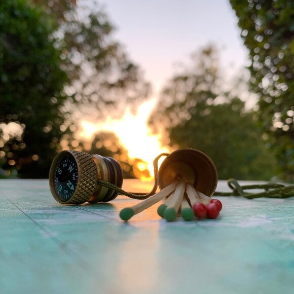 The Best Made Co brass capsule match case with compass - Picture 5 of 12